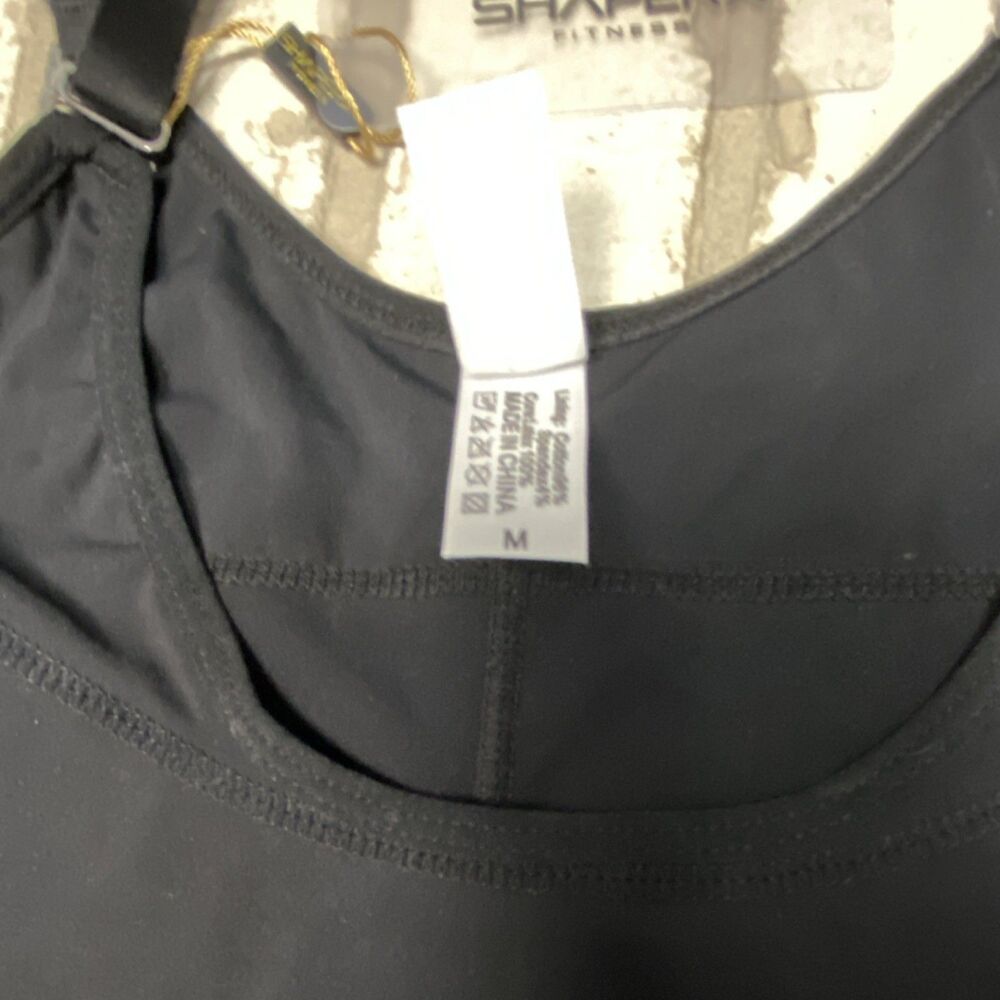SHAPERX One Piece Shapewear Bodysuit Black M Adjustable Strap Women - Picture 3 of 4